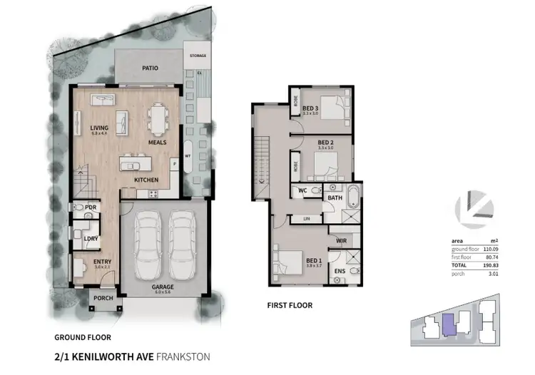 Floorplan of Homely townhouse listing, 2/1 Kenilworth Avenue, Frankston VIC 3199