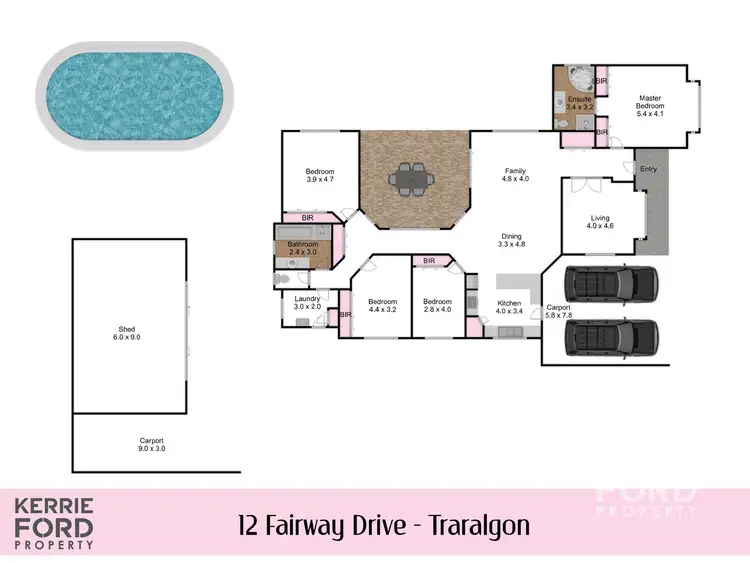 Floorplan of Homely house listing, 12 Fairway Drive, Traralgon VIC 3844
