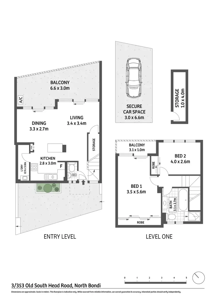 Floorplan of Homely townhouse listing, 3/353 Old South Head Road, North Bondi NSW 2026