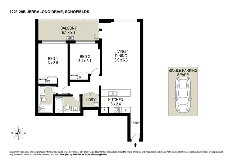 Floorplan of Homely apartment listing, 122/129B Jerralong Drive, Schofields NSW 2762