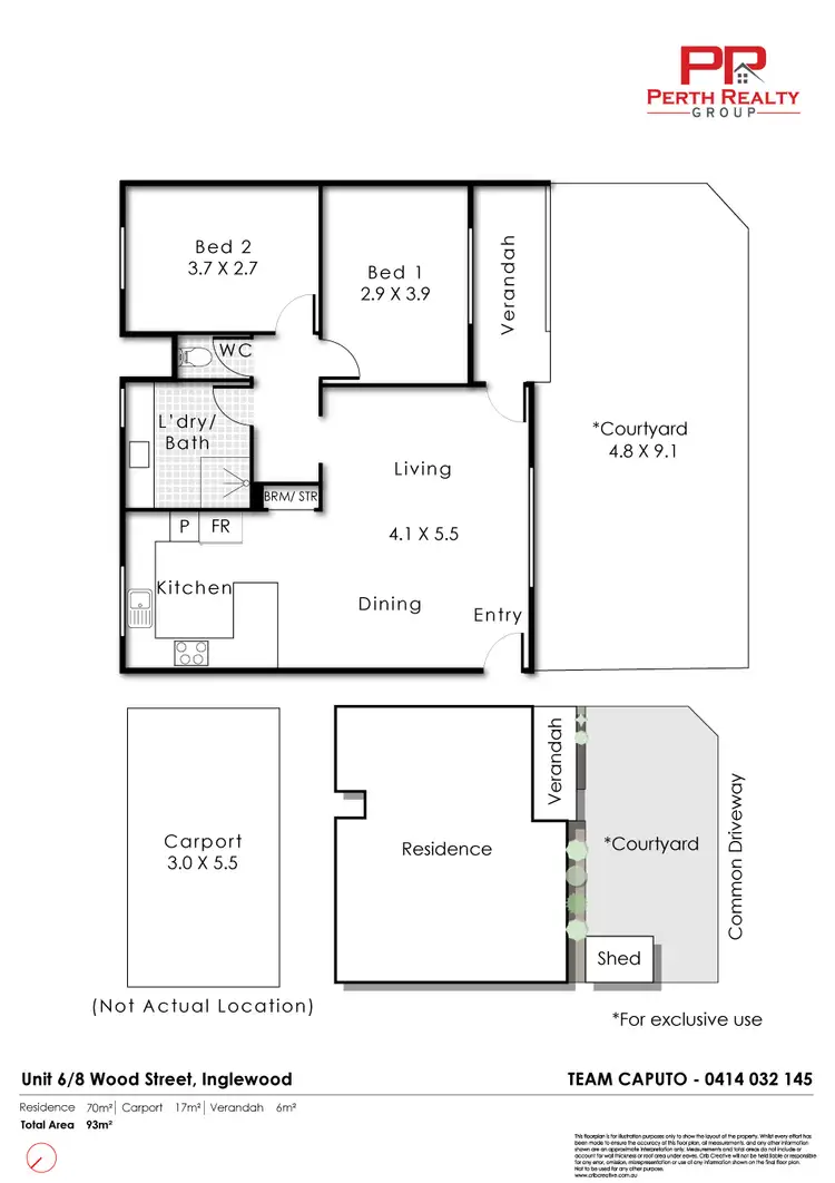 Floorplan of Homely apartment listing, 6/8 Wood Street, Inglewood WA 6052