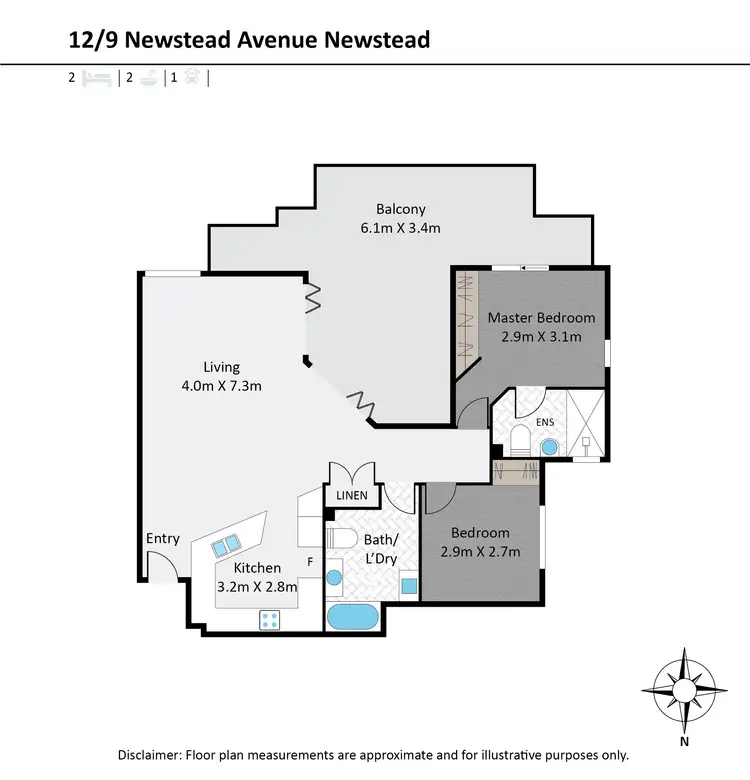 Floorplan of Homely unit listing, 12/9 Newstead Avenue, Newstead QLD 4006