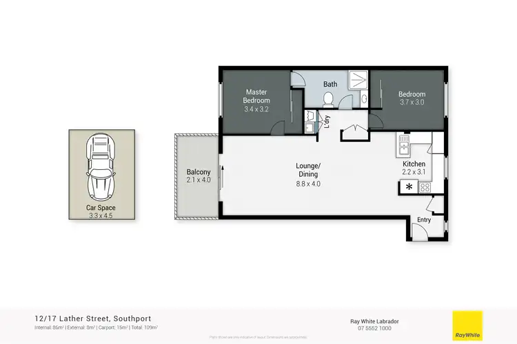 Floorplan of Homely unit listing, 12/17 Lather Street, Southport QLD 4215