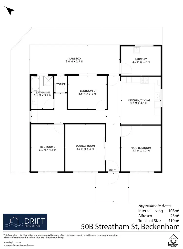 Floorplan of Homely house listing, 50B Streatham Street, Beckenham WA 6107