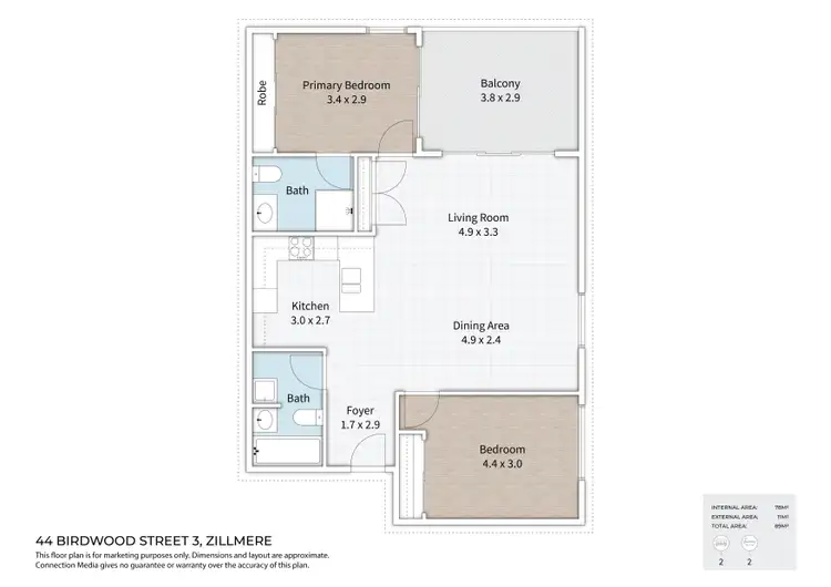 Floorplan of Homely unit listing, 3/44 Birdwood Street, Zillmere QLD 4034