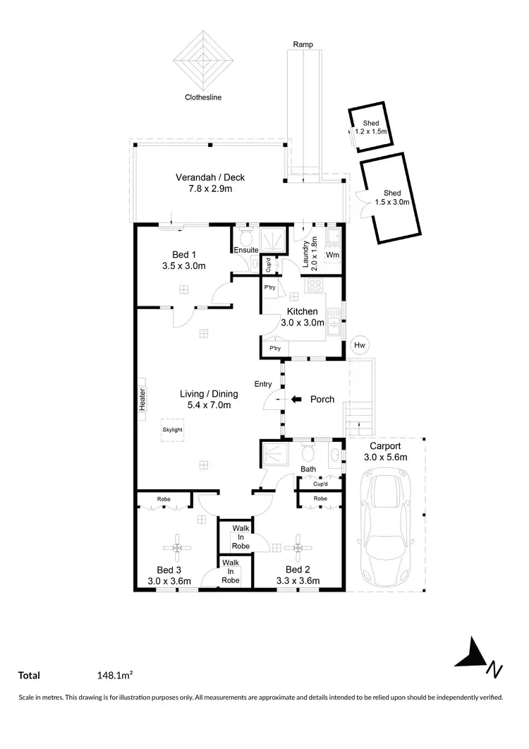 Floorplan of Homely unit listing, 2/11 Short Crescent, Beaumont SA 5066