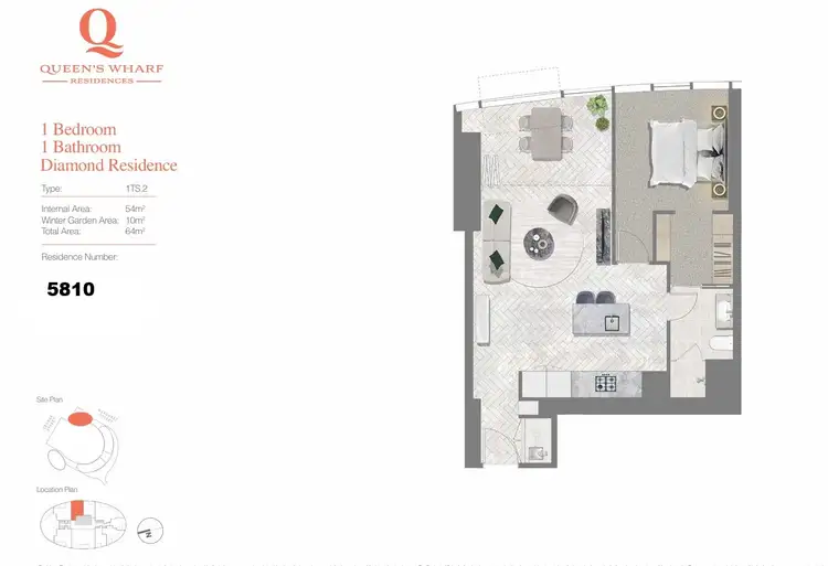 Floorplan of Homely apartment listing, 5810/8 Margaret street, Brisbane City QLD 4000