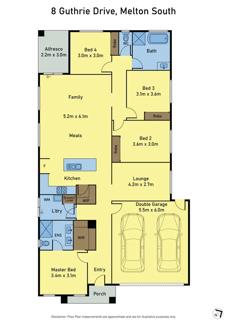 Floorplan of Homely house listing, 8 Guthrie Drive, Melton South VIC 3338