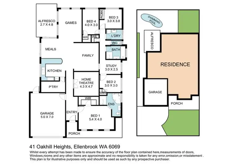 Floorplan of Homely house listing, 41 Oakhill Heights, Ellenbrook WA 6069