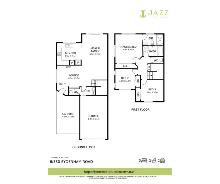 Floorplan of Homely townhouse listing, 6/330 Sydenham Road, Sydenham VIC 3037