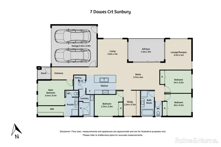 Floorplan of Homely house listing, 7 Dawes Court, Sunbury VIC 3429