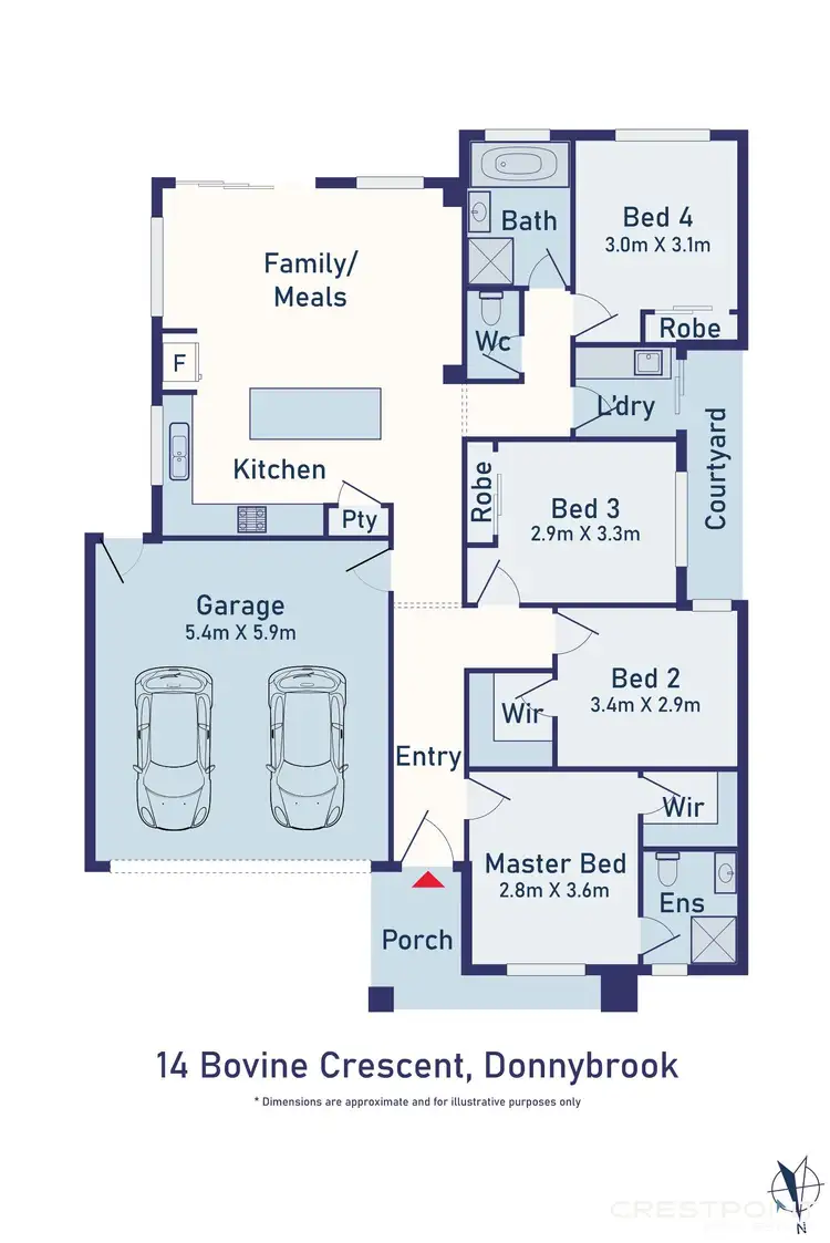 Floorplan of Homely house listing, 14 Bovine Crescent, Donnybrook VIC 3064
