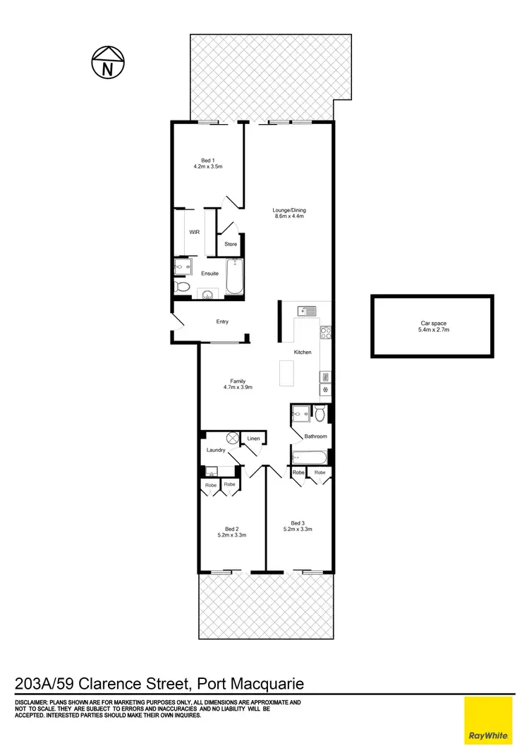 Floorplan of Homely apartment listing, 203A/59 Clarence Street, Port Macquarie NSW 2444