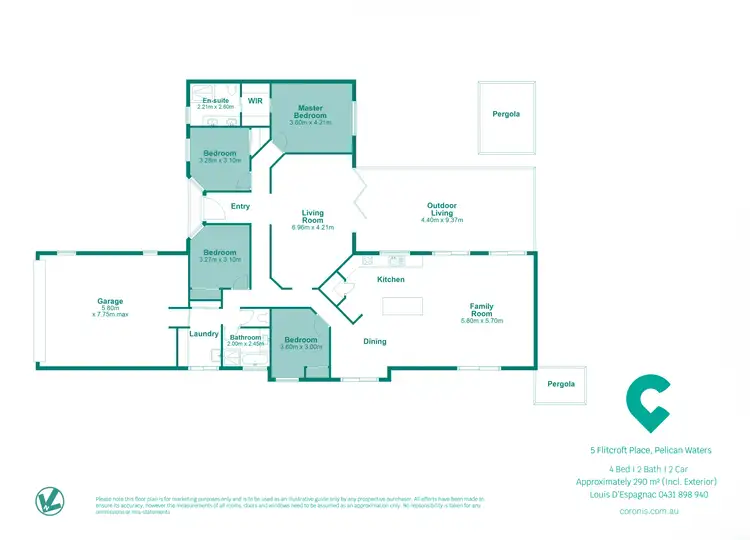 Floorplan of Homely house listing, 5 Flitcroft Place, Pelican Waters QLD 4551