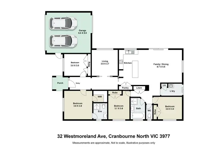 Floorplan of Homely house listing, 32 Westmoreland Avenue, Cranbourne North VIC 3977