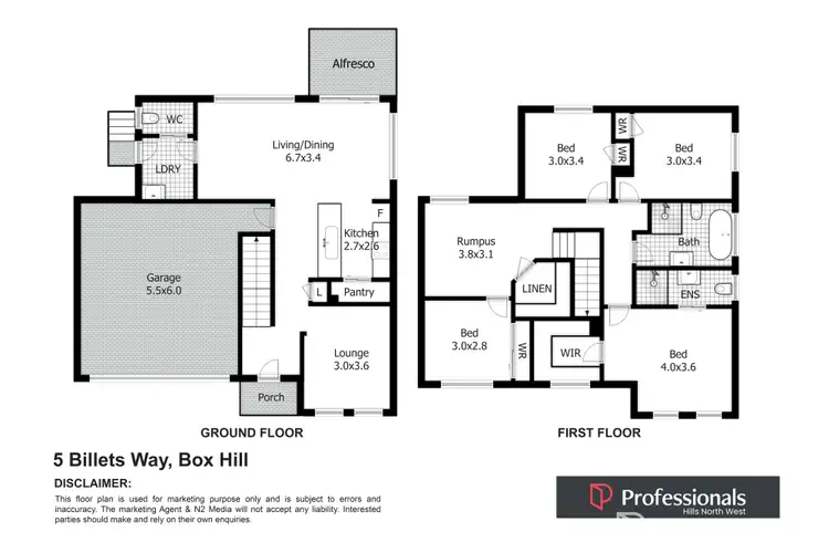 Floorplan of Homely house listing, 5 Billets Way, Box Hill NSW 2765