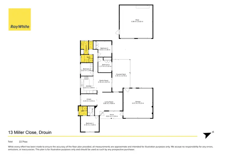 Floorplan of Homely house listing, 13 Miller Close, Drouin VIC 3818