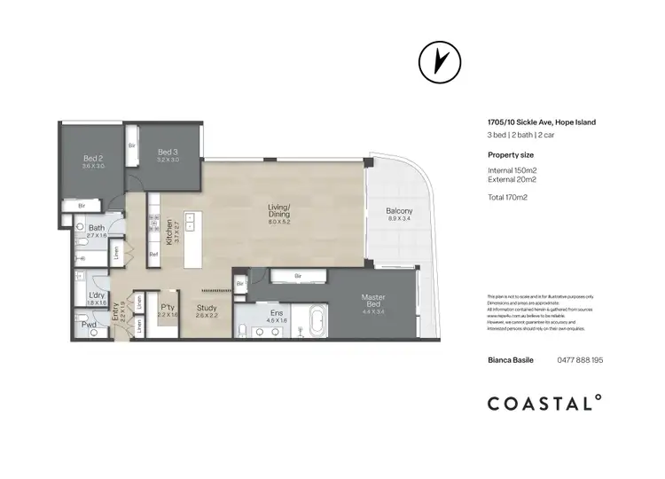 Floorplan of Homely unit listing, 1705/10 Sickle Avenue, Hope Island QLD 4212