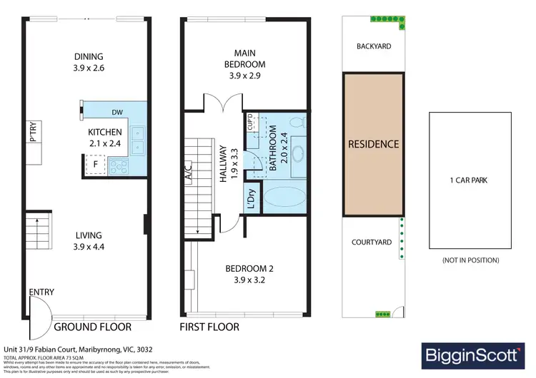 Floorplan of Homely townhouse listing, 31/9 Fabian Court, Maribyrnong VIC 3032