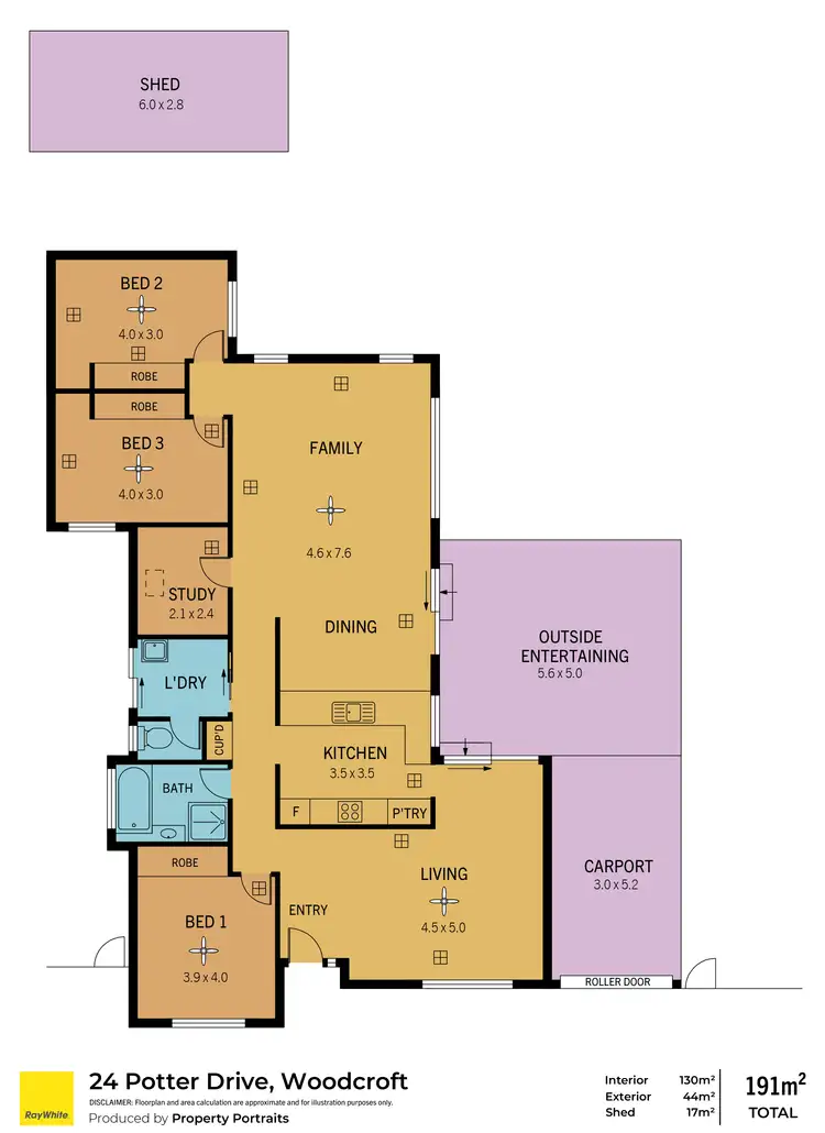 Floorplan of Homely house listing, 24 Potter Drive, Woodcroft SA 5162