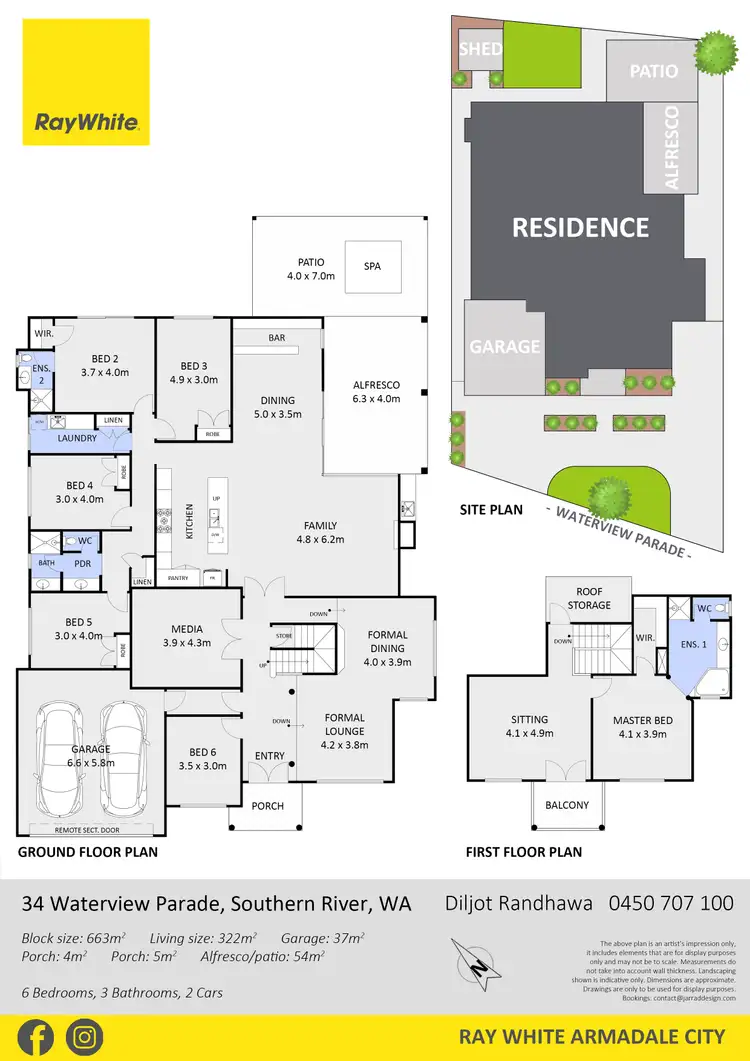 Floorplan of Homely house listing, 34 Waterview Parade, Southern River WA 6110