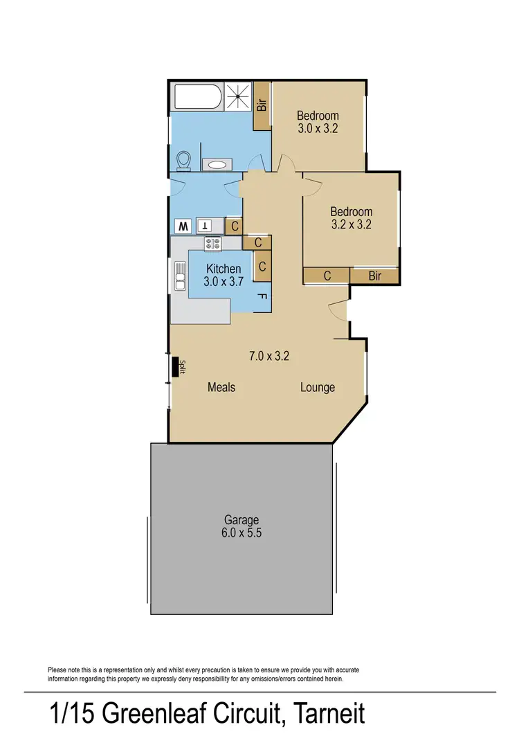 Floorplan of Homely unit listing, 1/15 Greenleaf Circuit, Tarneit VIC 3029