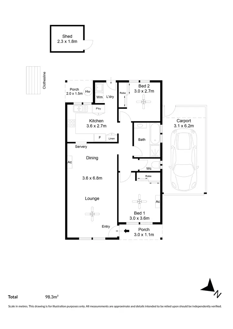 Floorplan of Homely unit listing, 4/77 Kesters Road, Para Hills West SA 5096