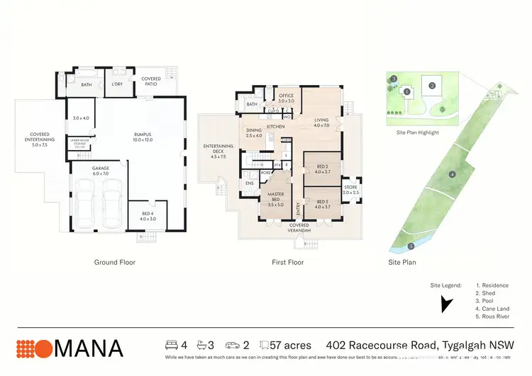 Floorplan of Homely house listing, 402 Racecourse Road, Tygalgah NSW 2484