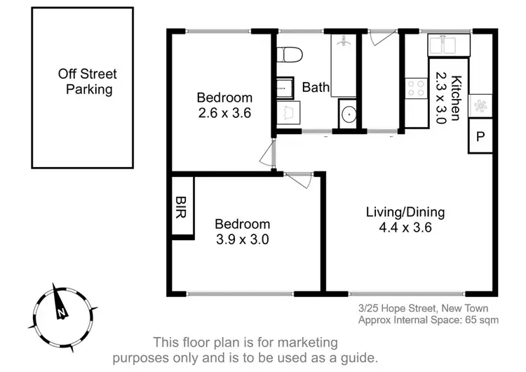 Floorplan of Homely unit listing, 3/25 Hope Street, New Town TAS 7008