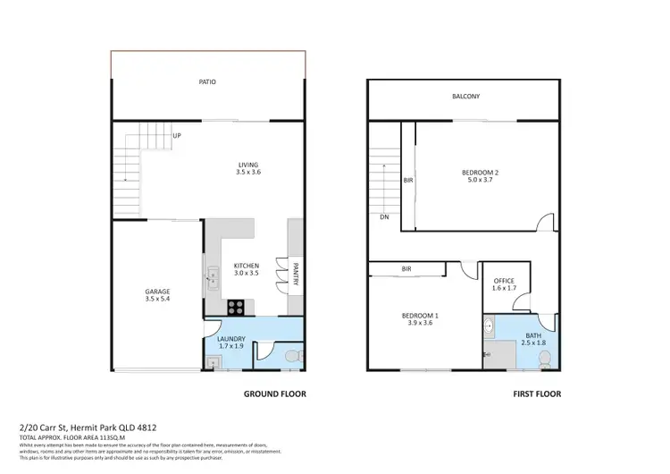 Floorplan of Homely townhouse listing, 2/20 Carr Street, Hermit Park QLD 4812