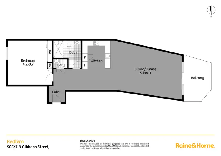 Floorplan of Homely apartment listing, 505/7-9 Gibbons Street, Redfern NSW 2016