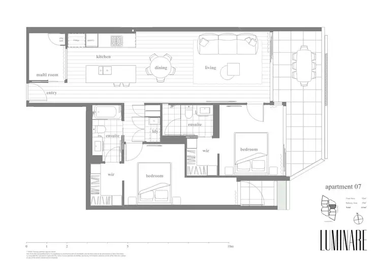 Floorplan of Homely apartment listing, 1107/20 Festival Place, Newstead QLD 4006