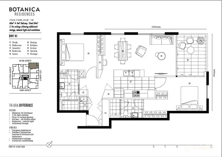 Floorplan of Homely apartment listing, 1105/2-4 Edmondstone Street, South Brisbane QLD 4101