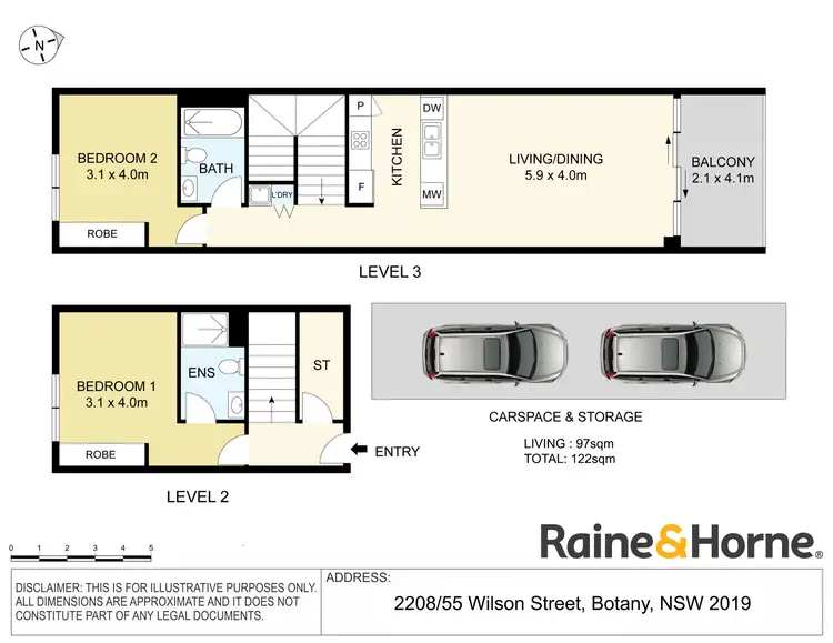 Floorplan of Homely apartment listing, 2208/55 Wilson Street, Botany NSW 2019