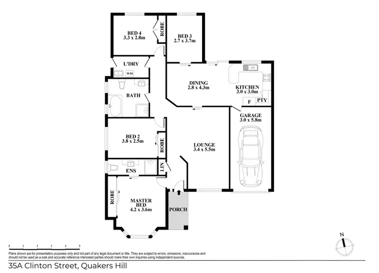 Floorplan of Homely semi-detached listing, 35A Clinton Street, Quakers Hill NSW 2763