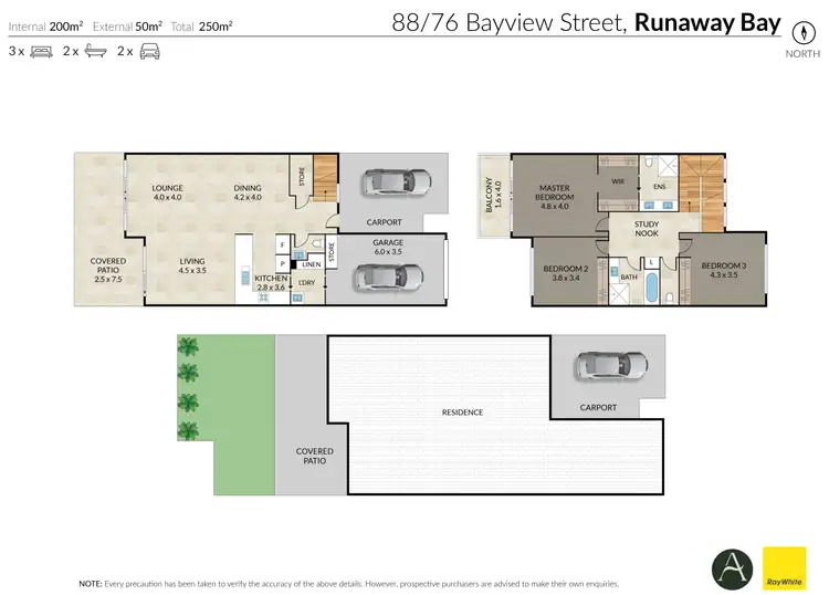 Floorplan of Homely townhouse listing, 88/76 Bayview Street, Runaway Bay QLD 4216