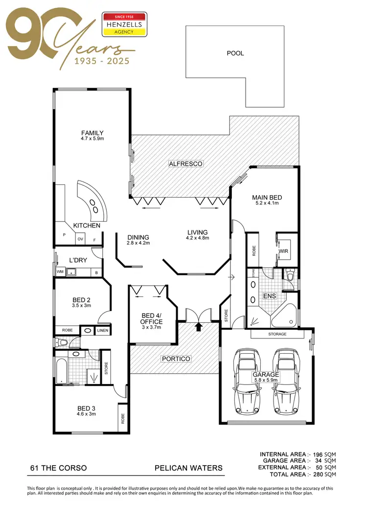 Floorplan of Homely house listing, 61 The Corso, Pelican Waters QLD 4551