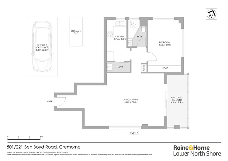 Floorplan of Homely apartment listing, 501/221 Ben Boyd Road, Cremorne NSW 2090