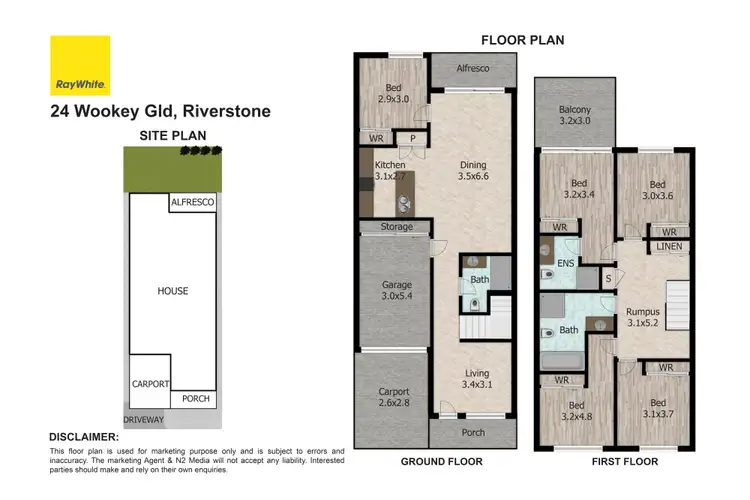 Floorplan of Homely townhouse listing, 24 Wookey Glade, Riverstone NSW 2765