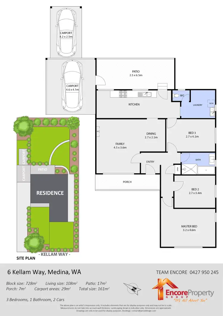 Floorplan of Homely house listing, 6 Kellam Way, Medina WA 6167