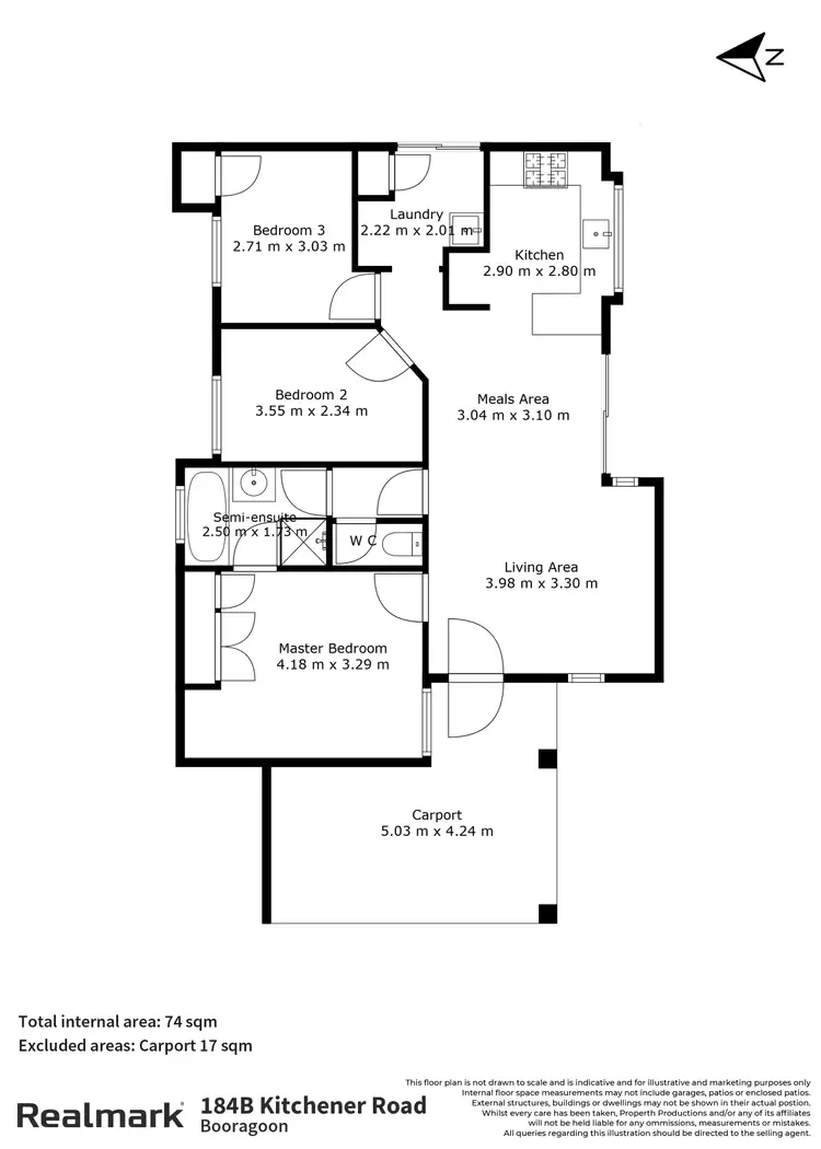 Floorplan of Homely villa listing, 184B Kitchener Road, Booragoon WA 6154