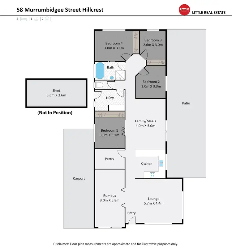 Floorplan of Homely house listing, 58 Murrumbidgee Street, Hillcrest QLD 4118
