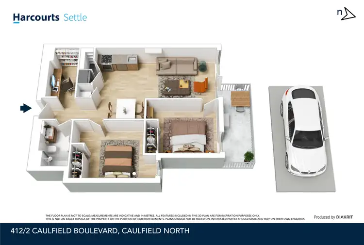 Floorplan of Homely apartment listing, 412/2 Caulfield Boulevard, Caulfield North VIC 3161