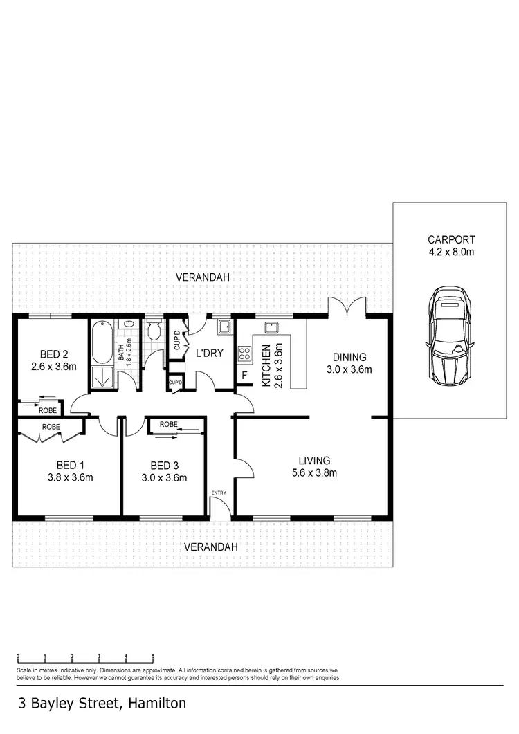 Floorplan of Homely house listing, 3 Bayley Street, Hamilton VIC 3300