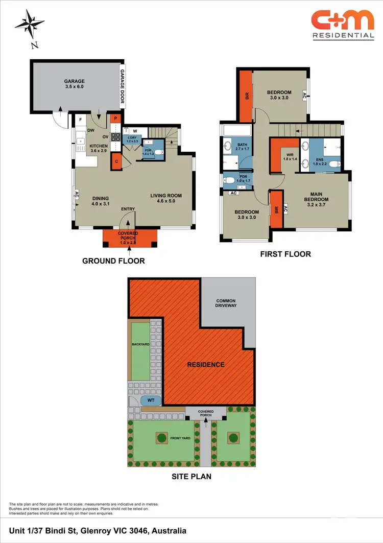 Floorplan of Homely townhouse listing, 1/37 Bindi Street, Glenroy VIC 3046