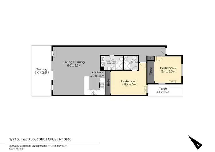 Floorplan of Homely apartment listing, 2/29 Sunset Drive, Coconut Grove NT 810
