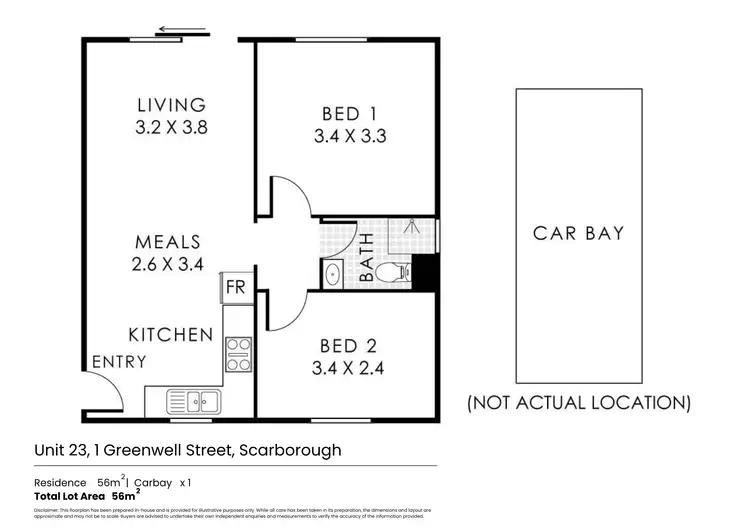 Floorplan of Homely apartment listing, 23/1 Greenwell Street, Scarborough WA 6019