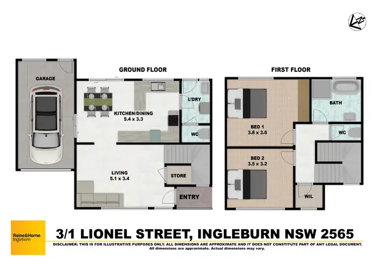 Floorplan of Homely townhouse listing, 3/1 Lionel Street, Ingleburn NSW 2565
