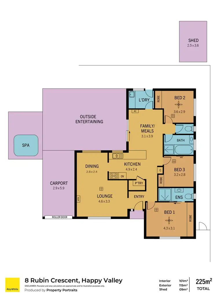 Floorplan of Homely house listing, 8 Rubin Crescent, Happy Valley SA 5159