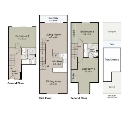 Floorplan of Homely townhouse listing, 10/39-41 Bronte Street, East Perth WA 6004